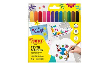 JOVI - TEXTIL MARKER Etui 12 feutres couleurs assorties 3