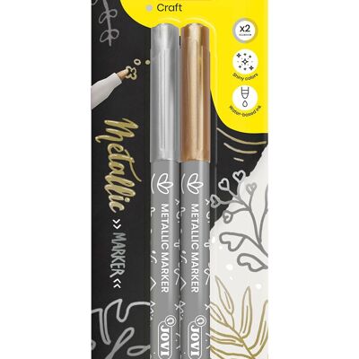 JOVI - METALLIC MARKERS Blister 1 feutre or + 1 feutre argent