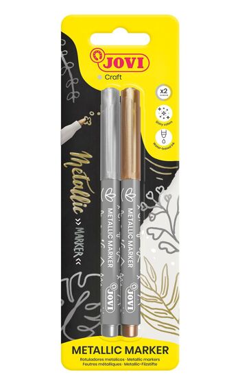 JOVI - METALLIC MARKERS Blister 1 feutre or + 1 feutre argent 1