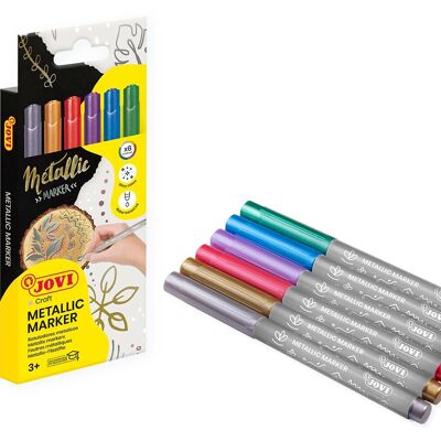 JOVI - METALLIC MARKERS Case of 6 assorted color markers