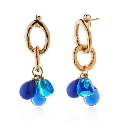 Handmade Murano glass earrings, gold plating, Laleti collection