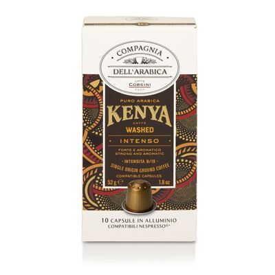 10 Kenia 100 % Arabica-Kaffeekapseln | Nespresso®-kompatible Aluminiumkapseln