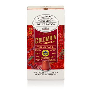 10 capsules de café Colombie 100% Arabica | Capsules en aluminium compatibles Nespresso® 1