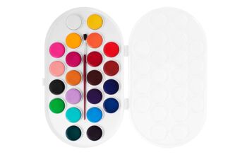 JOVI - WATERCOLORS Palette 22 galets aquarelles 30mm couleurs assorties + 1 pinceau 4