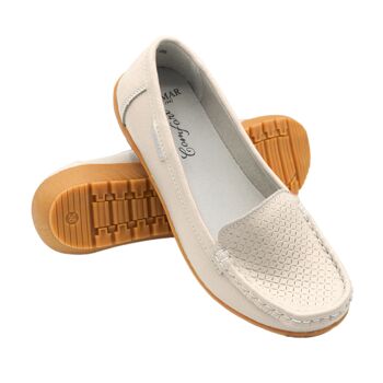 Mocasines femme piel Suela confort Detalle grabado 4