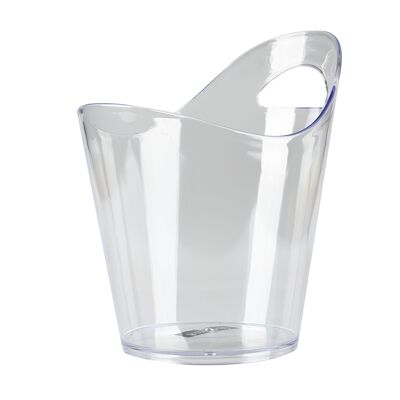 Qpractiko - Seau à Glace Enol 5 Litres | Transparent et rond | Haute qualité et réutilisable | Confortable et léger | Idéal pour refroidir tous types de boissons, Transparent, 42 x 29 x 55 cm, Plastique