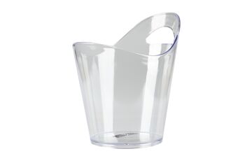 Qpractiko - Seau à Glace Enol 5 Litres | Transparent et rond | Haute qualité et réutilisable | Confortable et léger | Idéal pour refroidir tous types de boissons, Transparent, 42 x 29 x 55 cm, Plastique 1