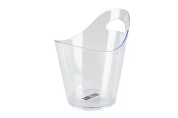 Qpractiko - Seau à Glace Enol 5 Litres | Transparent et rond | Haute qualité et réutilisable | Confortable et léger | Idéal pour refroidir tous types de boissons, Transparent, 42 x 29 x 55 cm, Plastique 2