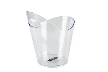 Qpractiko - Seau à Glace Enol 5 Litres | Transparent et rond | Haute qualité et réutilisable | Confortable et léger | Idéal pour refroidir tous types de boissons, Transparent, 42 x 29 x 55 cm, Plastique 3