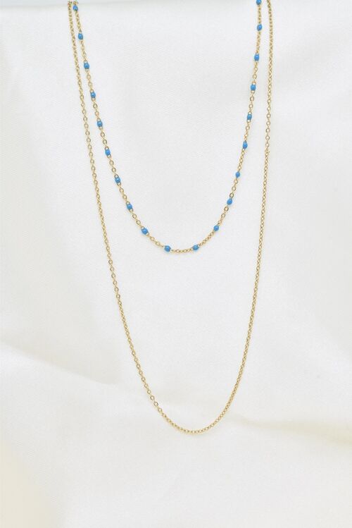 Collier émail en acier inoxydable - BJ210173OR-BL