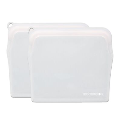 Bolsas de silicona reutilizables - 2 juegos de bolsas lavables para congelador - 900 ml
