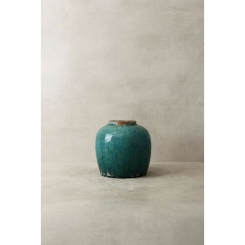 Old Turquoise Asian Pot No1