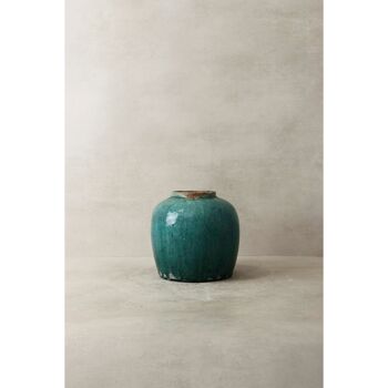 Ancien Pot Asiatique Turquoise No1 1