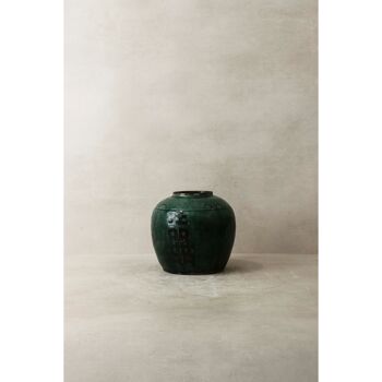 Ancien Pot Asiatique Turquoise No2 1