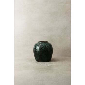 Ancien Pot Asiatique Turquoise No3 1