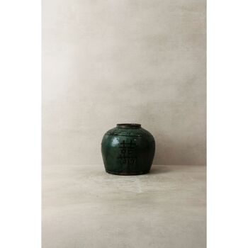 Ancien Pot Asiatique Turquoise No4 5