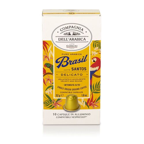 10 Capsule di caffè Brasil 100% Arabica | Capsule in alluminio compatibili Nespresso®