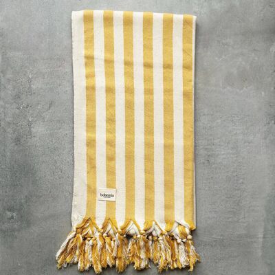 Brighton Stripe Hammam Towel , Mustard