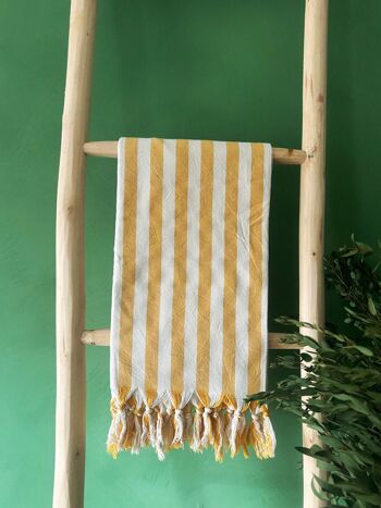 Serviette de hammam Brighton Stripe, moutarde 2