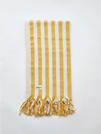 Serviette de hammam Brighton Stripe, moutarde 3