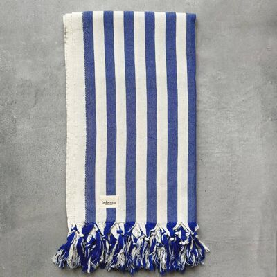 Asciugamano Hammam Brighton Stripe, blu