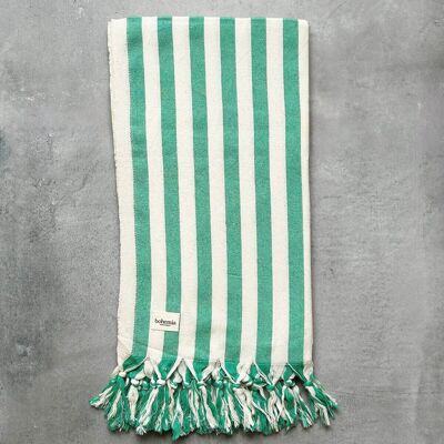 Asciugamano Hammam Brighton Stripe, verde
