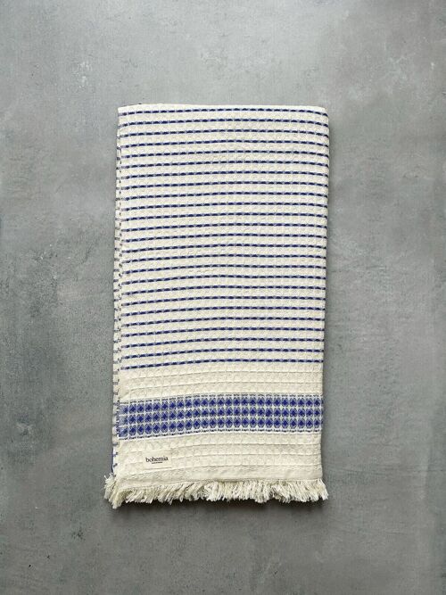 Milos Check Hammam Towel, Blue