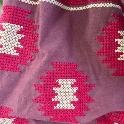 Camisa de algodón con mangas abullonadas y bordado Mexicano