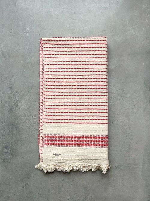 Milos Check Hammam Towel, Terracotta