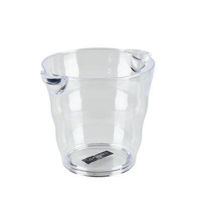 Qpractiko - Sanabria 4 Liter Ice Bucket | Transparent Round Ice Bucket | Ideal for Cooling All Types of Drinks | Ergonomic Design with Handle, Transparent, 25 x 20 x 19 cm, Plastic