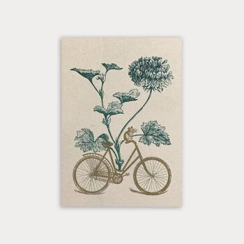 Carte postale / vélo / papier écologique / teinture végétale 1