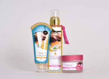 lot spéciale fête des mères crème pour les mains +crème hydratante argan et rose+ huile de massage à la rose 1