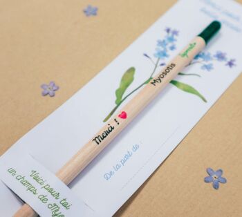 Crayon à planter "Merci !" avec graines de myosotis pour cadeau nounou, Maîtresse, ATSEM 1