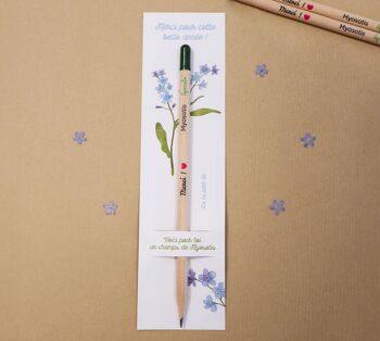 Crayon à planter "Merci !" avec graines de myosotis pour cadeau nounou, Maîtresse, ATSEM 2