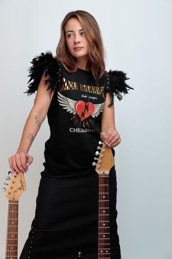 T-shirt Femme Plumes et Clous Rocker Soul 1