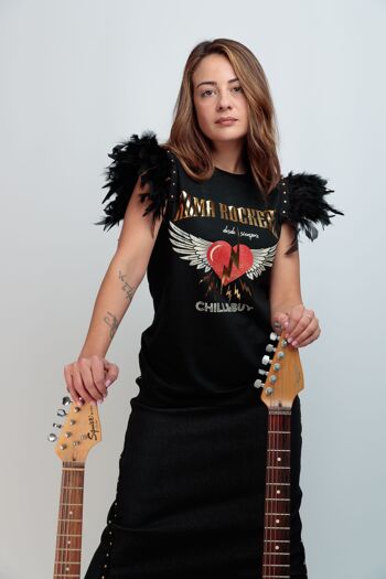 T-shirt Femme Plumes et Clous Rocker Soul 4