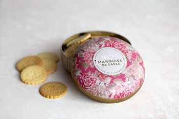 Biscuits sablés pépites d'abricot  - boite métal ronde "Écrin trésor" 175 g 3