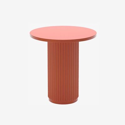 Round fluted side table Peony, orange