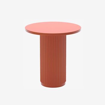 Table d'appoint ronde cannelée Pivoine, orange 1