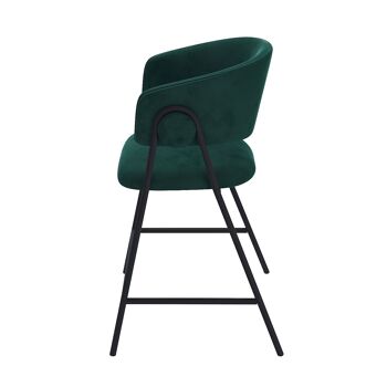 Lot de 2 tabourets de bar avec dossier, velours vert Bonnie 4