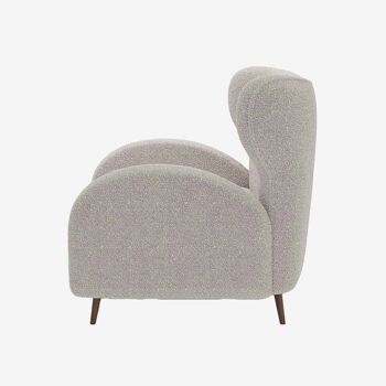 Fauteuil bouclette couleur gris-crème Ivy 4