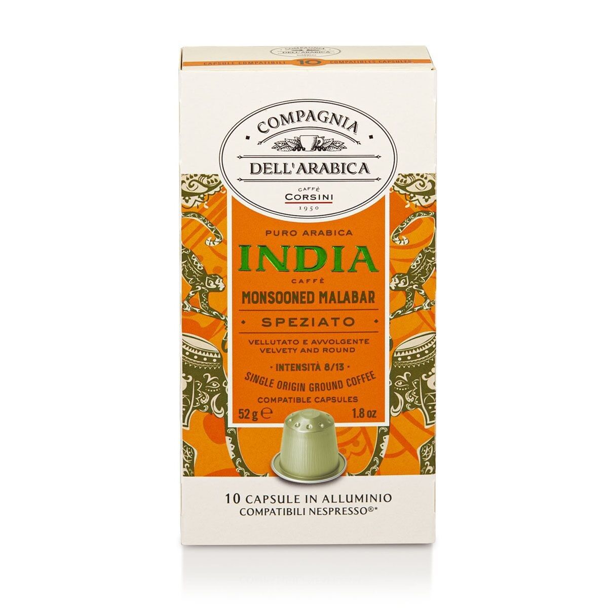 10 Capsule di caffè India 100% Arabica | Capsule in alluminio compatibili Nespresso®