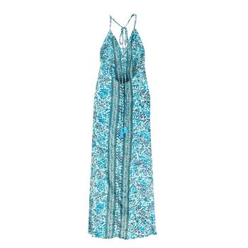 Robe longue bohème à sequins et décolleté dos nu 3