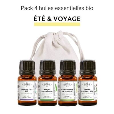 Pack of organic essential oils "Summer and Travel"