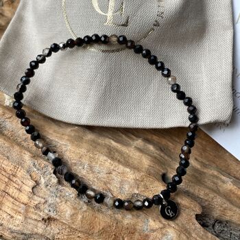 Bracelet Agate Noire - bracelet pierres précieuses 2