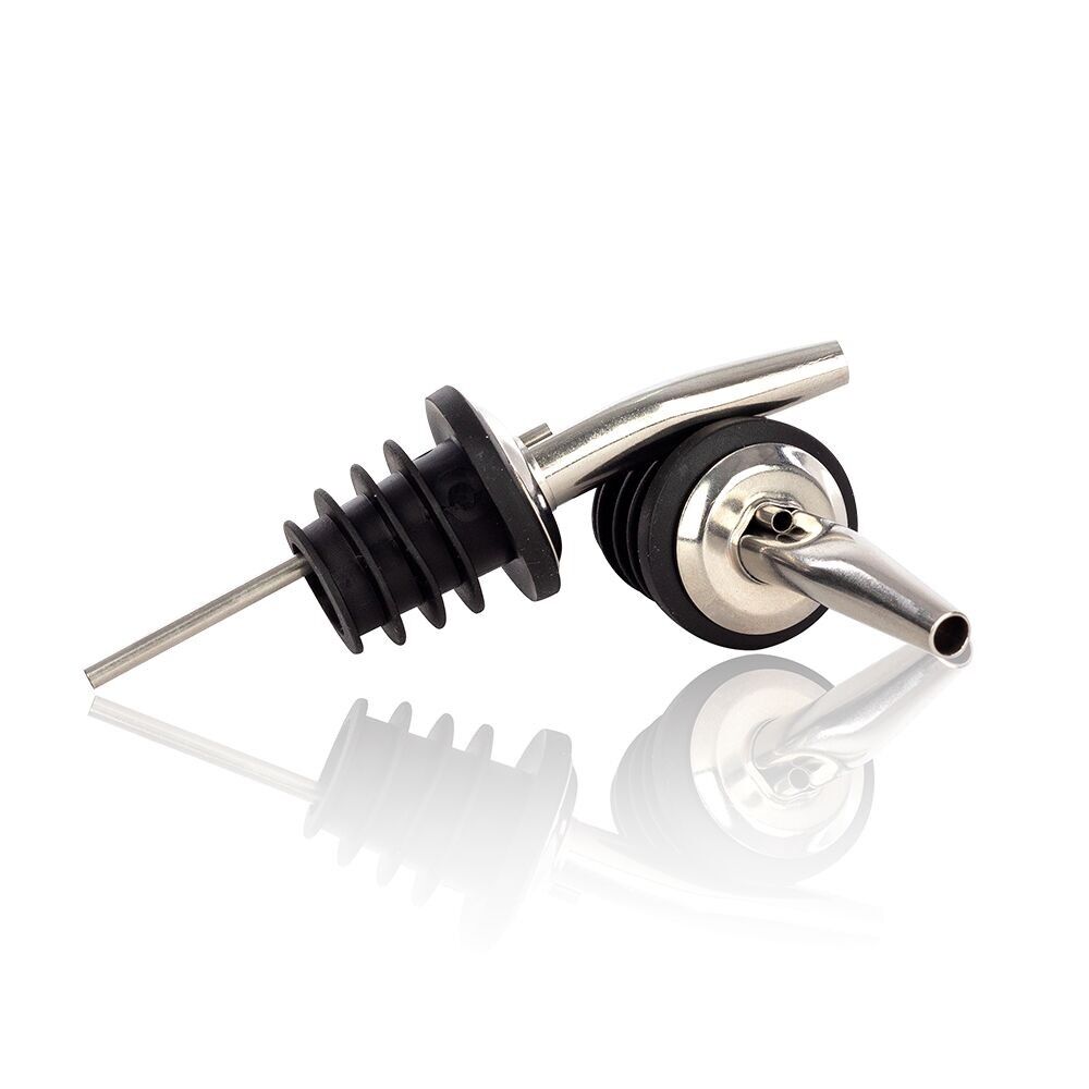 Qpractiko - Pack of 2 Stainless Steel Dispensing Pourers | Anti-drip Stopper for Wine | Anti-overflow | Drink Friendly | Kitchen, Bar, Restaurant