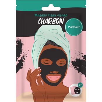 Masque Visage en tissus - Charbon - FRENCH TENDANCE 1