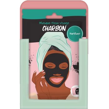 Masque Visage en tissus - Charbon - FRENCH TENDANCE 2