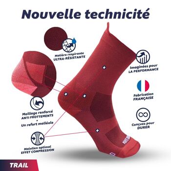 La rouille TRAIL ♻️ recyclée - chaussettes de course à pied 4