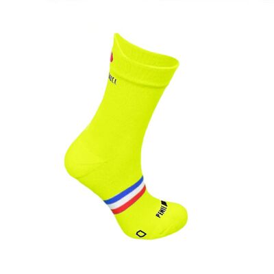 La jaune fluo ♻️ recyclée - chaussettes de cyclisme